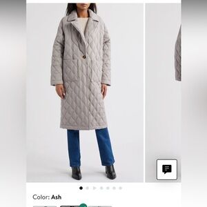 Bernardo Quilted Gray Puffer Coat